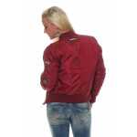 Damen Bomberjacke – Übergangsjacke mit Strickkragen & Patches