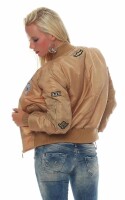 Damen Bomberjacke mit Patches, Stone L