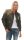 Damen Bomberjacke mit Patches, Khaki XS