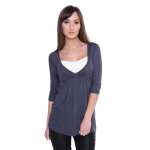 Longshirt weit geschnitten + MAMA Umstandsmode  ; Grafit...