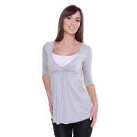 Longshirt weit geschnitten + MAMA Umstandsmode  ; Grau...