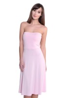 Damen Bandeau Bandeaukleid Sommer Kleid; Puderrosa L/XL...