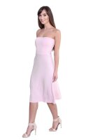 Damen Bandeau Bandeaukleid Sommer Kleid; Puderrosa L/XL 40/42