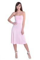 Damen Bandeau Bandeaukleid Sommer Kleid; Puderrosa L/XL 40/42