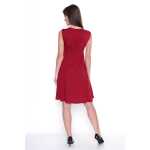Kleid mit Raffungen V-Ausschnitt + MAMA Umstandsmode; Bordo/XS/S 34/36