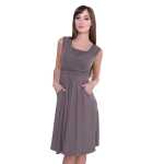 Kleid mit Raffungen V-Ausschnitt + MAMA Umstandsmode;...