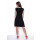Kleid mit Raffungen V-Ausschnitt + MAMA Umstandsmode; Schwarz/L/XL 40/42