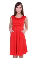 Kleid mit Raffungen V-Ausschnitt + MAMA Umstandsmode;...