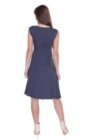 Kleid mit Raffungen V-Ausschnitt + MAMA Umstandsmode; Grafit/M/L 38/40