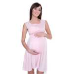 Kleid mit Raffungen V-Ausschnitt + MAMA Umstandsmode; Puderrosa/3XL/4XL 46/48