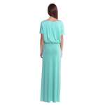 Maxi-Kleid elastischer Bund Dress Sommerkleid tailliert Lang,