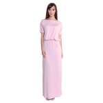 Maxi-Kleid elastischer Bund Dress Sommerkleid tailliert Lang,
