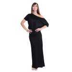 Maxi-Kleid elastischer Bund Dress Sommerkleid tailliert Lang,