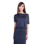 Maxi-Kleid elastischer Bund Dress Sommerkleid tailliert Lang,
