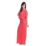 Maxi-Kleid elastischer Bund Dress Sommerkleid tailliert Lang,