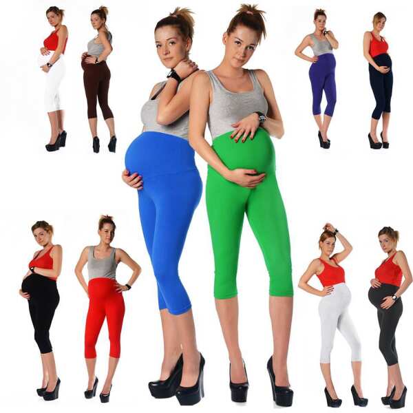 Umstandsleggings 3/4 Baumwolle Schwangerschaft Bauchbund EU