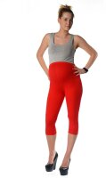 MAMA Umstands Leggings 3/4 in Baumwolle; Rot/XL/42