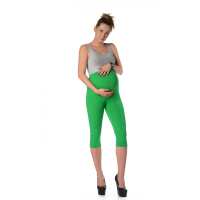 MAMA Umstands Leggings 3/4 in Baumwolle; Grün/2XL/44