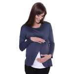 Damen MAMA Umstandshirt Langarm;
