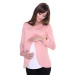 Damen MAMA Umstandshirt Langarm; Lachs XS/S 34/36