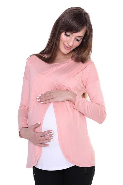 Damen MAMA Umstandshirt Langarm; Lachs 2XL/3XL 44/46