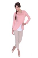 Damen MAMA Umstandshirt Langarm; Lachs 2XL/3XL 44/46