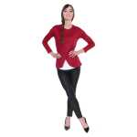 Damen MAMA Umstandshirt Langarm; Bordo XL/2XL 42/44