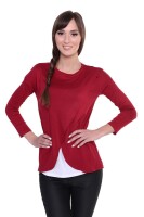 Damen MAMA Umstandshirt Langarm; Bordo 3XL/4XL 46/48