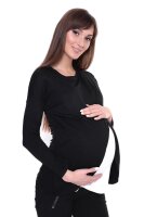 Damen MAMA Umstandshirt Langarm; Schwarz XL/2XL 42/44