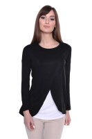 Damen MAMA Umstandshirt Langarm; Schwarz XL/2XL 42/44