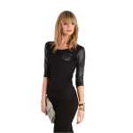 Damen Longshirt Shirt mit Wetlook Top;