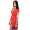 Longshirt Shirt Top Mini Kleid V-Ausschnitt; Koralle 3XL/4XL 46/48