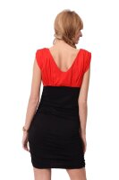 Damen Kleid Dress V-Ausschnitt Raffungen;