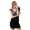 Damen Kleid Dress V-Ausschnitt Raffungen; Grafit-Schwarz S/M 36/38