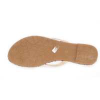 Damen Sandale Pantolette Schuhe Sommerschuh ; Beige/38