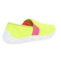 Damen Slipper Sneaker Schuhe Sommerschuhe; Lemon Pink/37