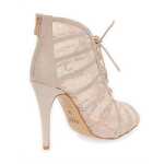 Damen Sommer Sandaletten mit Tüll; Beige/38