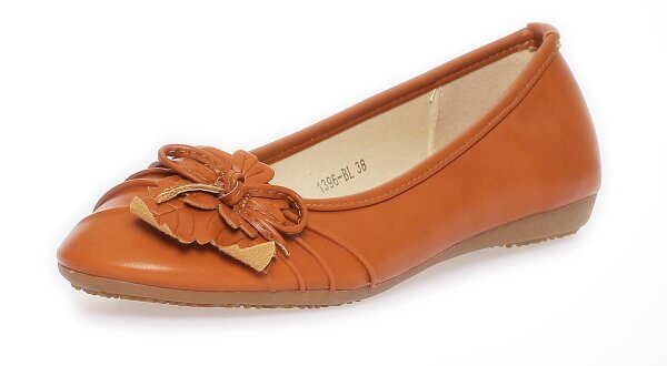 Ballerinas Damen Schuhe Sommerschuhe; Camel/38