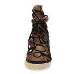 Damen Sandalen mit Riemen Keilabsatz; Schwarz/39