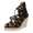Damen Sandalen mit Riemen Keilabsatz; Schwarz/39