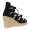Damen Sandalen mit Riemen Keilabsatz; Schwarz/39
