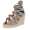 Damen Sandalen mit Riemen Keilabsatz; Grau/36