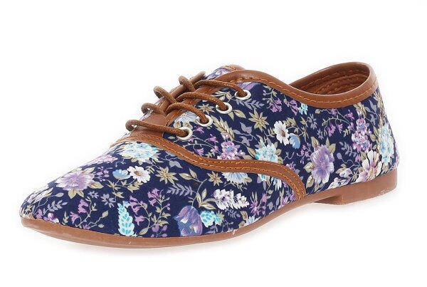 Damen Sneaker Schuhe Sommerschuhe Flower Muster; Blau/38