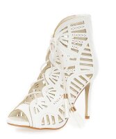 Damen Schnür Pumps Stilett; Weiß/36