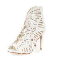 Damen Schnür Pumps Stilett; Weiß/37
