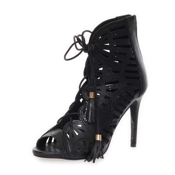 Damen Schnür Pumps Stilett; Schwarz/36