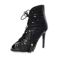 Damen Schnür Pumps Stilett; Schwarz/36