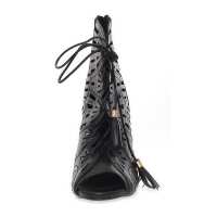Damen Schnür Pumps Stilett; Schwarz/36