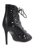 Damen Schnür Pumps Stilett; Schwarz/37