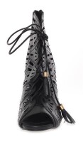Damen Schnür Pumps Stilett; Schwarz/37